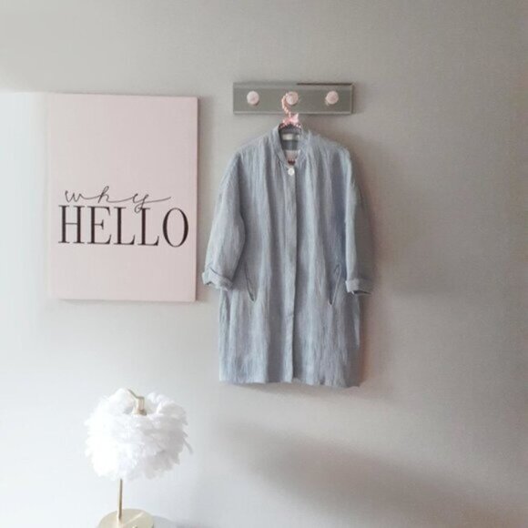 EUC Zara light wash blue linen blend casual jacket, XS - Picture 6 of 7